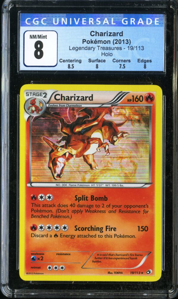 Charizard Legendary Treasures - 19/113 Holo NM/MINT 8 Pokemon (2013) CGC