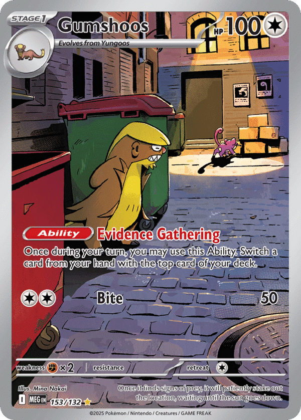 153/132 Gumshoos Illustration Rare Mega Evolution