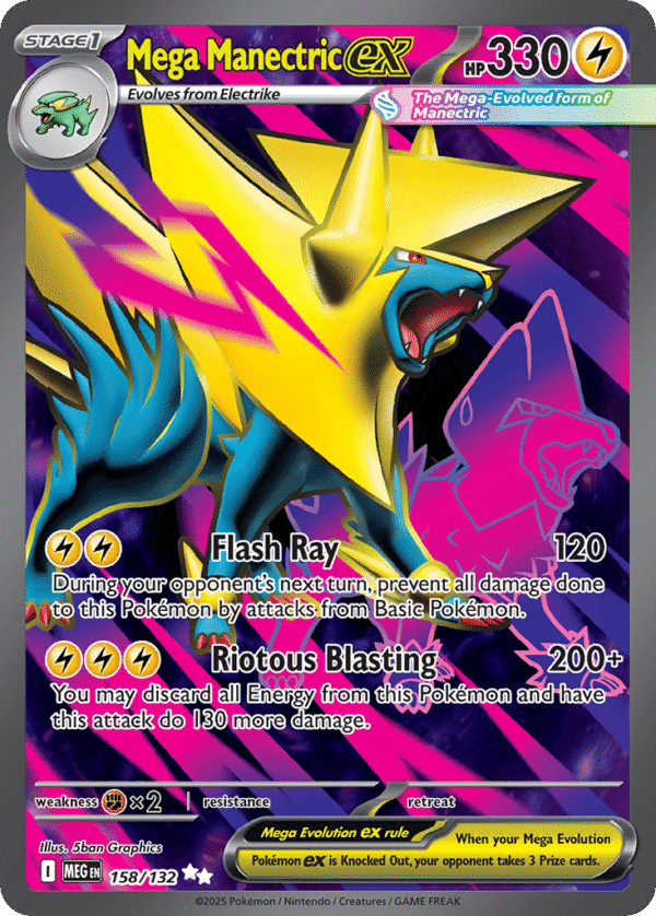 158/132 Mega Manectric ex Ultra Rare Mega Evolution