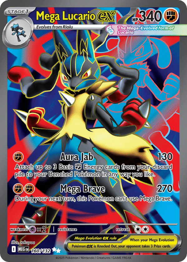 160/132 Mega Lucario ex Ultra Rare Mega Evolution