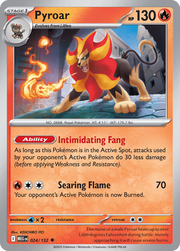 24/132 Pyroar Uncommon Mega Evolution