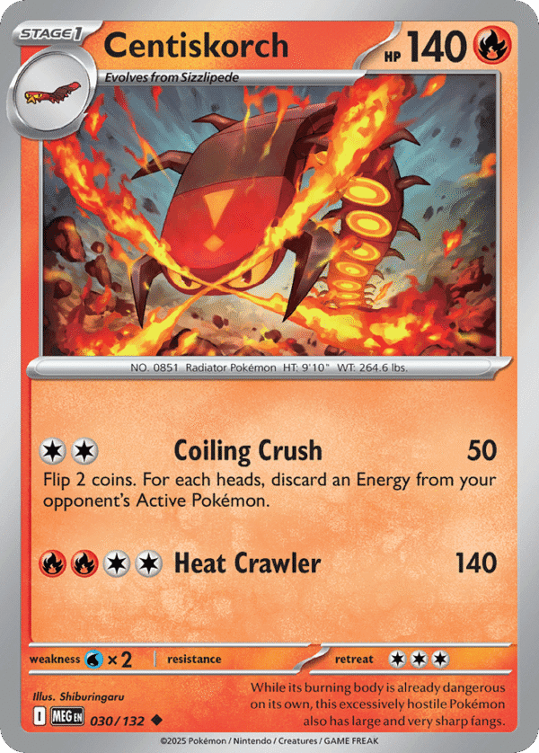 30/132 Centiskorch Uncommon Mega Evolution