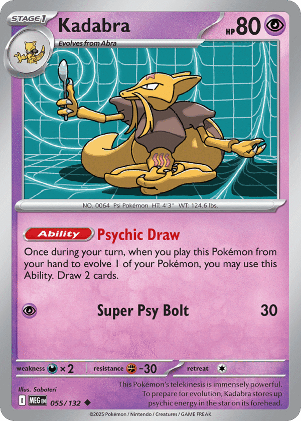 55/132 Kadabra Uncommon Mega Evolution