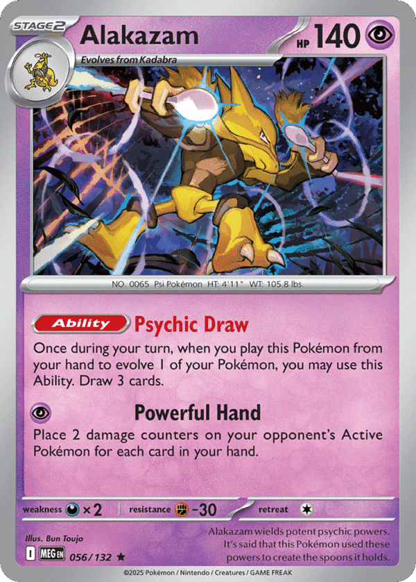 56/132 Alakazam Rare Mega Evolution