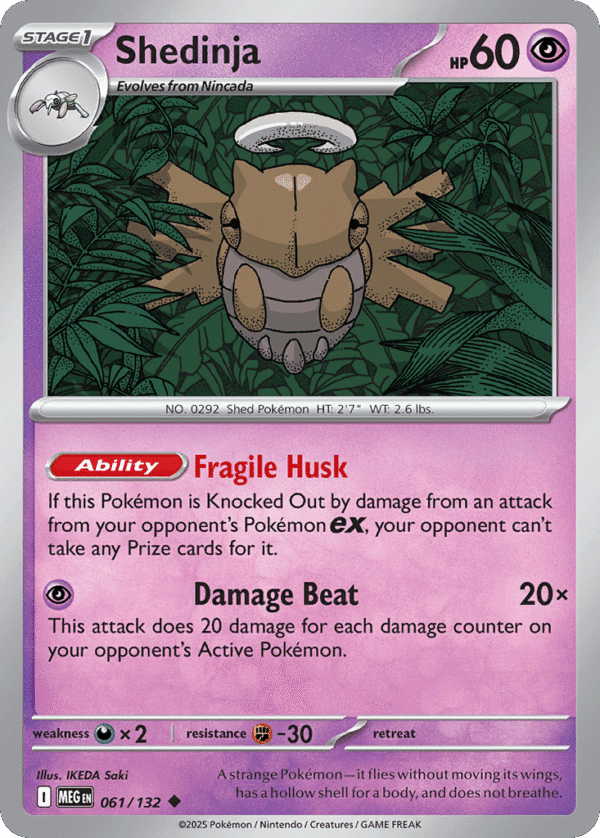 61/132 Shedinja Uncommon Mega Evolution