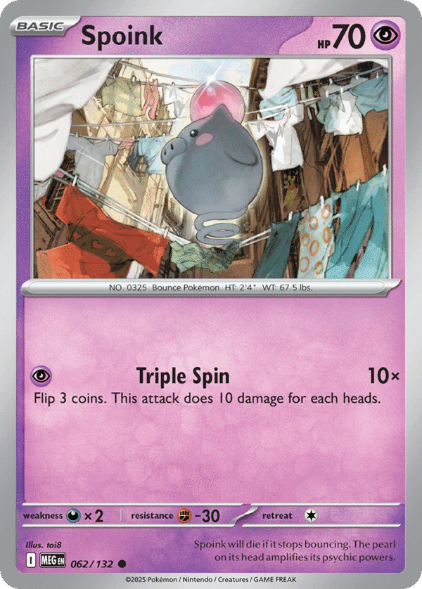 62/132 Spoink Common Mega Evolution