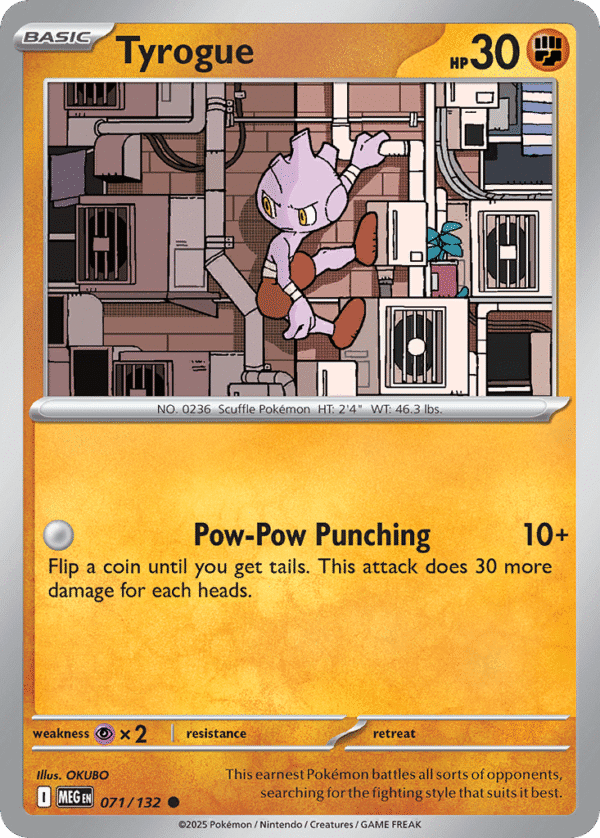 71/132 Tyrogue Common Mega Evolution
