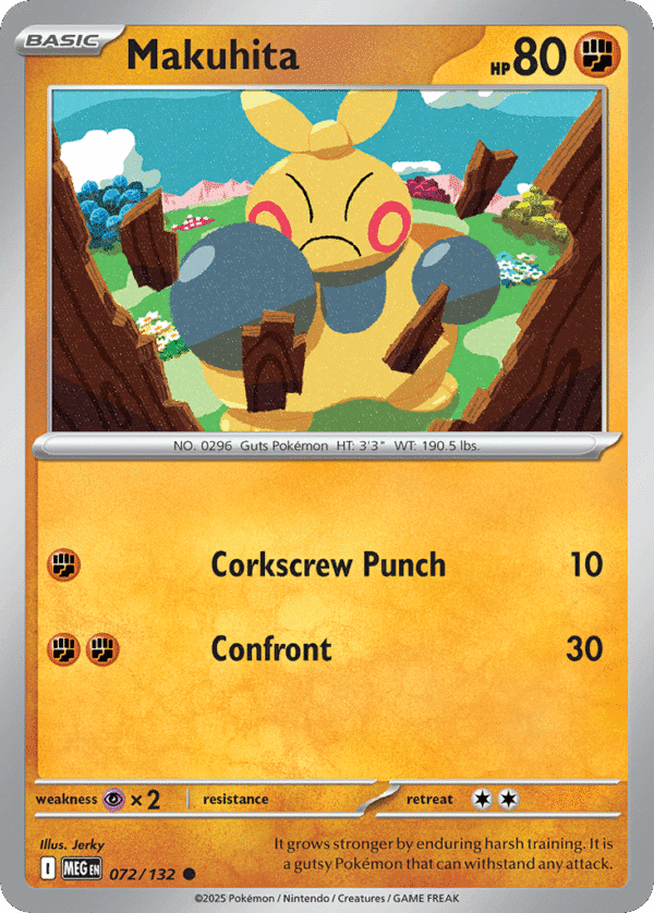 72/132 Makuhita Common Mega Evolution