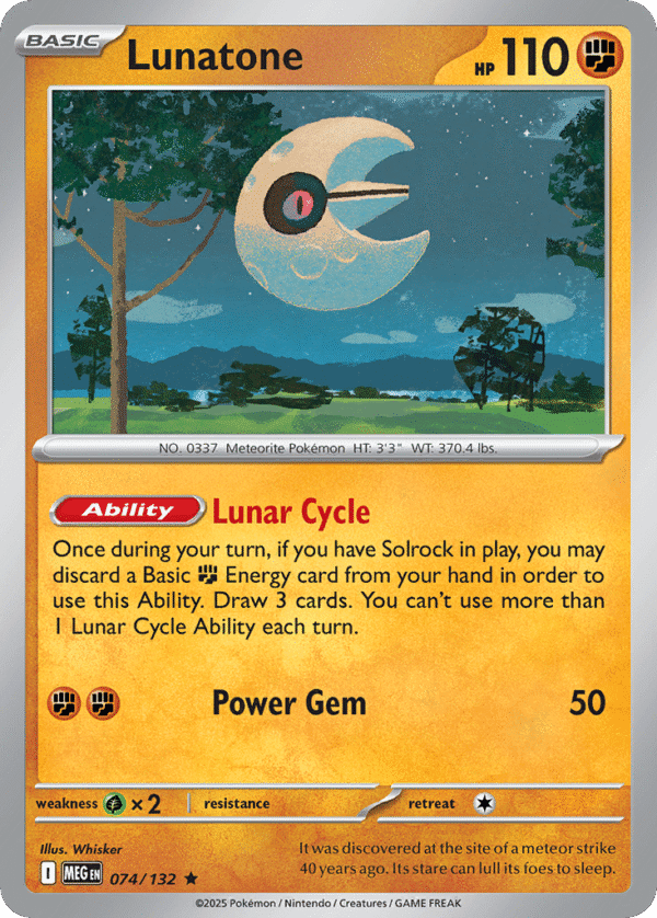 74/132 Lunatone Rare Mega Evolution